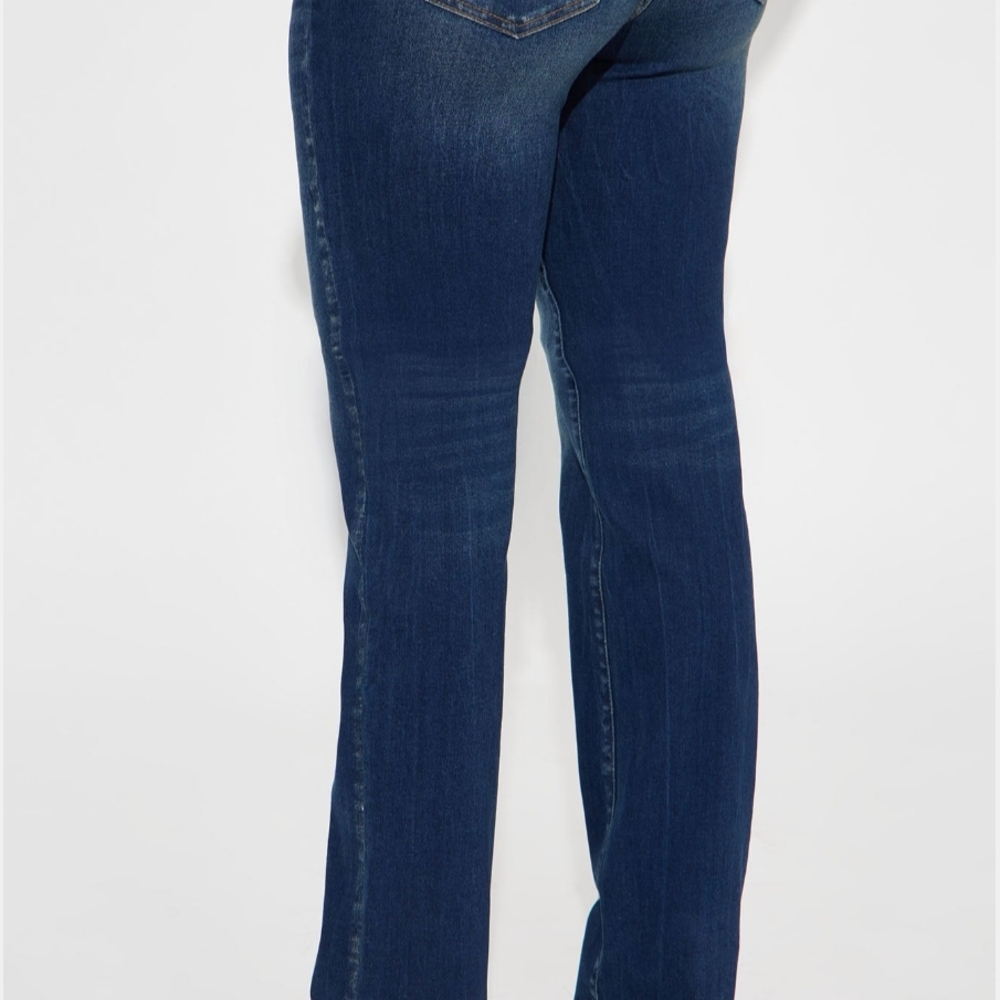 Fashion Nova Dark Blue Straight Leg Jeans